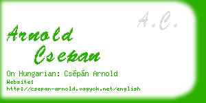 arnold csepan business card